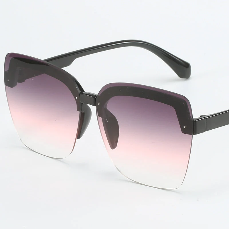 Dame moteriktig Shield-solbrille med moderne, kvadratisk design Luvikno