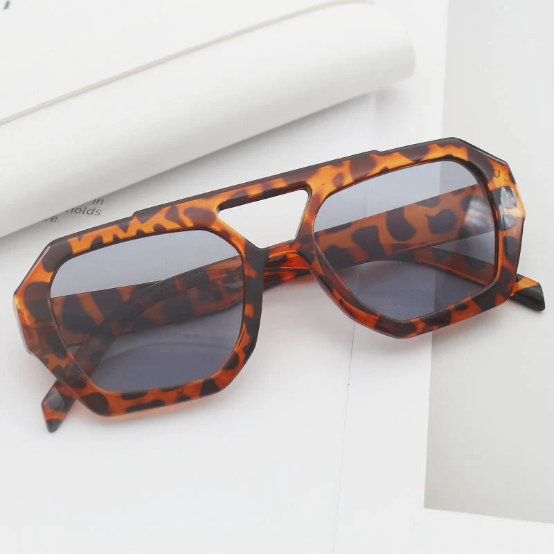 Dame fashionable sekskantet brille Luvikno