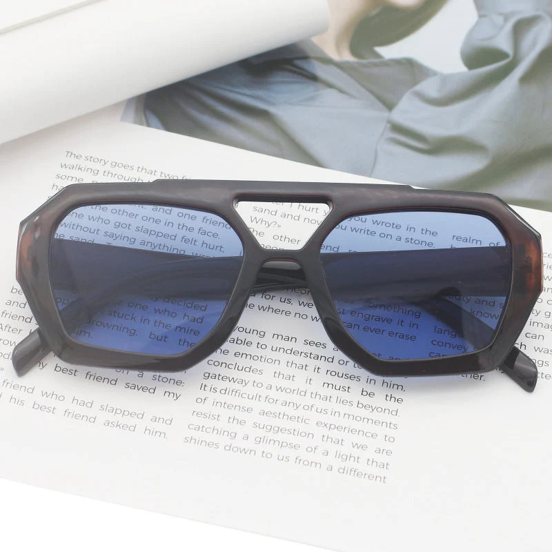 Dame fashionable sekskantet brille Luvikno