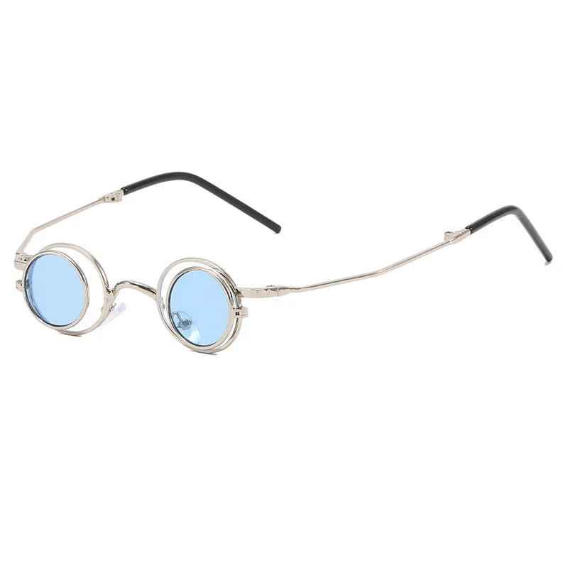 Dame Moderne runde solbriller med elegant metallramme Luvikno