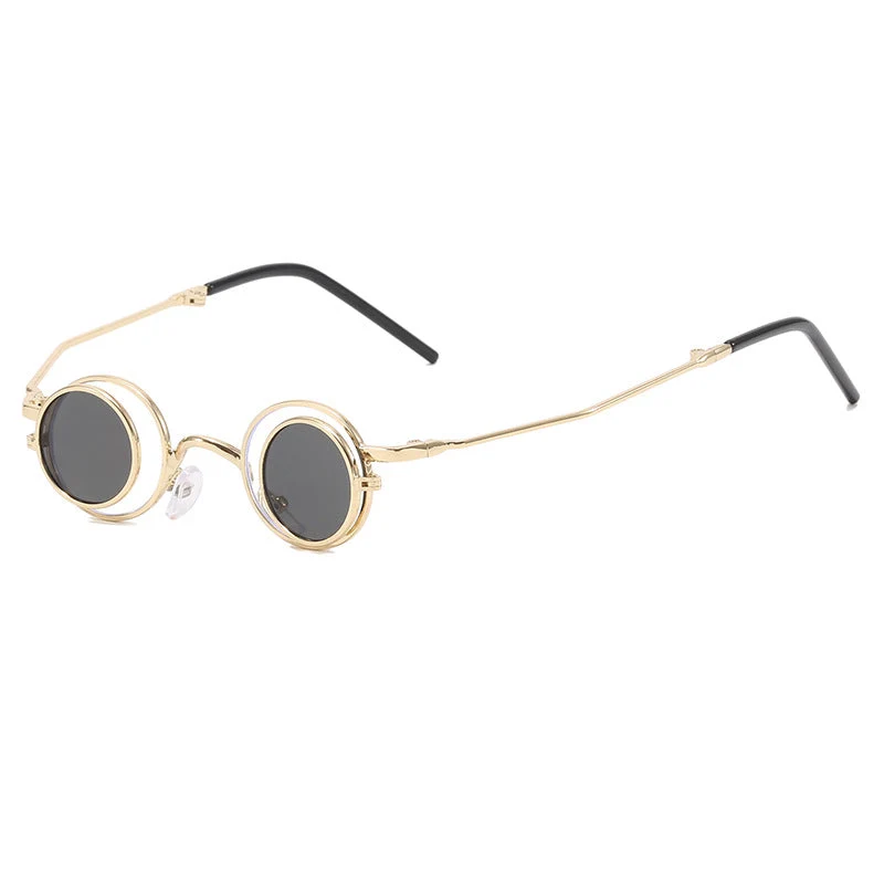 Dame Moderne runde solbriller med elegant metallramme Luvikno