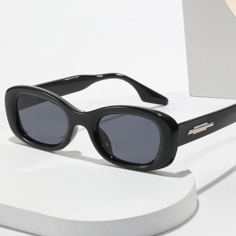 Dame trendy retro-solbriller med bred ramme Luvikno