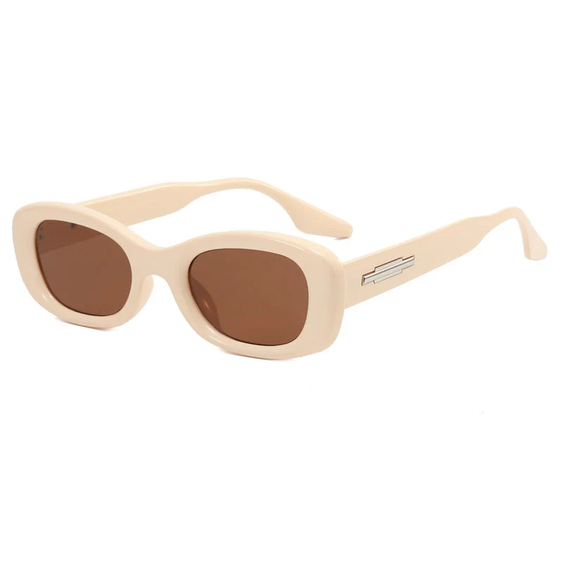 Dame trendy retro-solbriller med bred ramme Luvikno