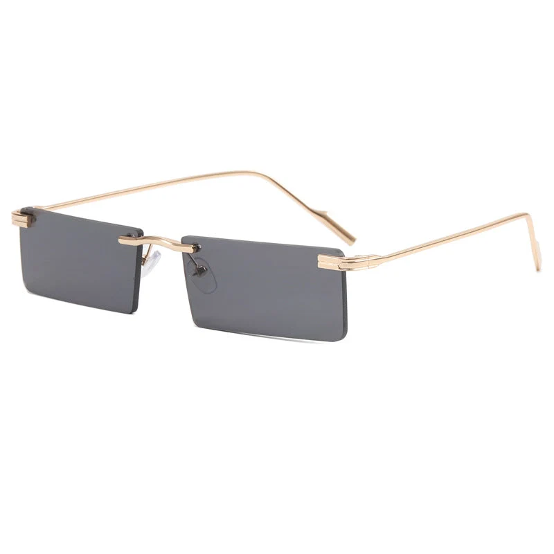 Damer Elegant Rektangulær Solbrille med Elegant Metallramme Luvikno