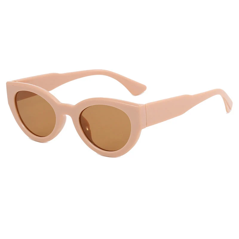 Dame moteriktig firkantet solbrille med speilende glass Luvikno