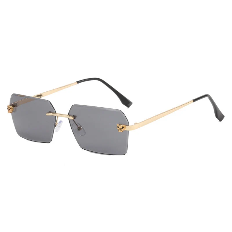 Damer moterik firkantet solbrille med elegant metallramme Luvikno