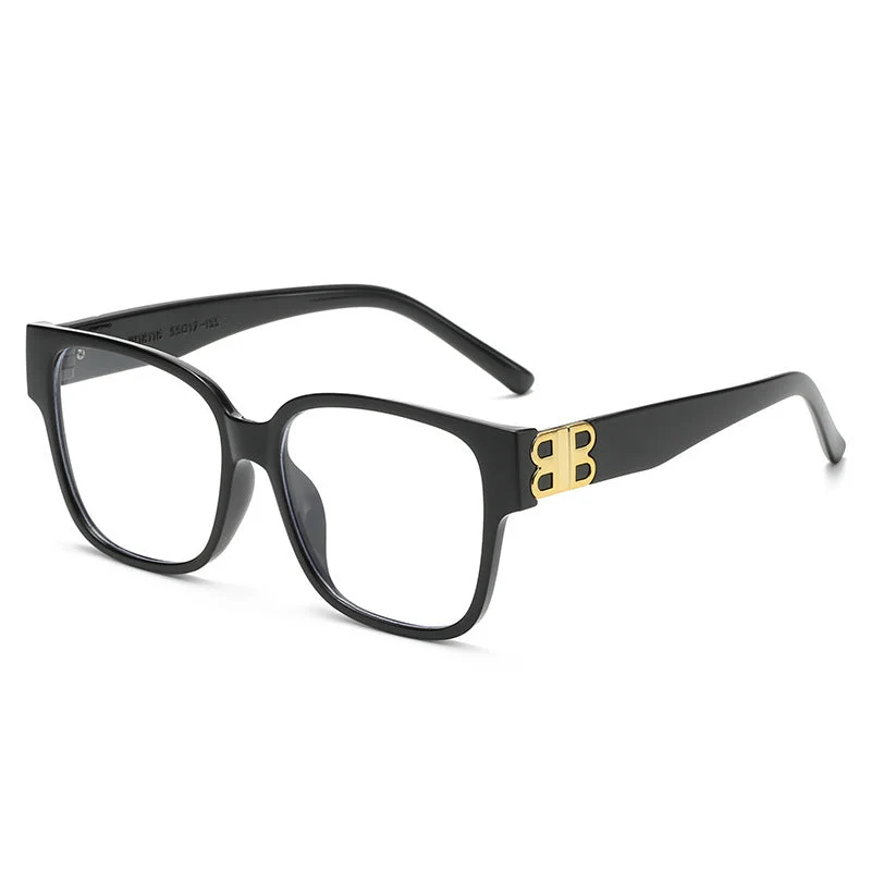 Dame fashionable firkantet solbrille med elegant logo Luvikno