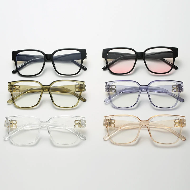Dame fashionable firkantet solbrille med elegant logo Luvikno