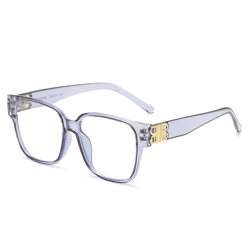 Dame fashionable firkantet solbrille med elegant logo Luvikno