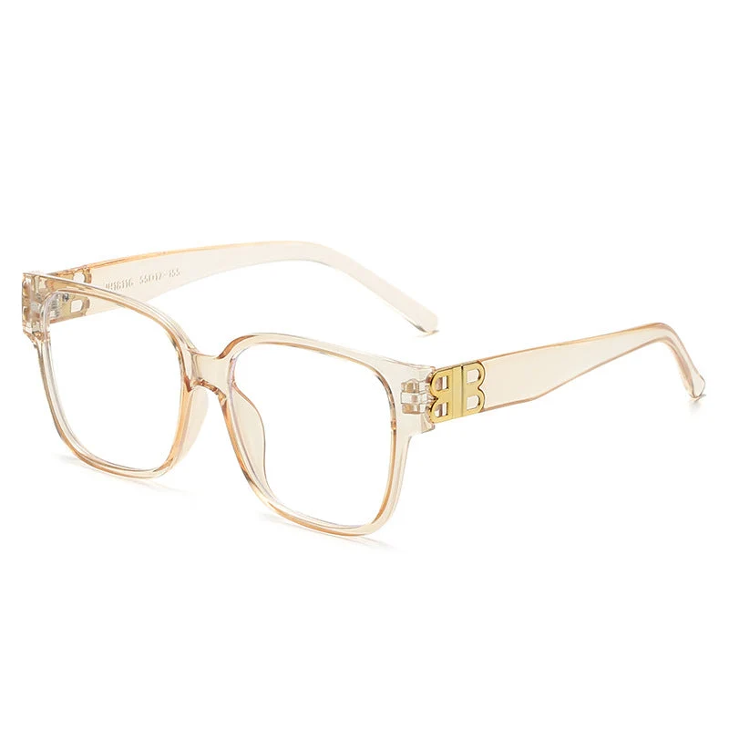 Dame fashionable firkantet solbrille med elegant logo Luvikno