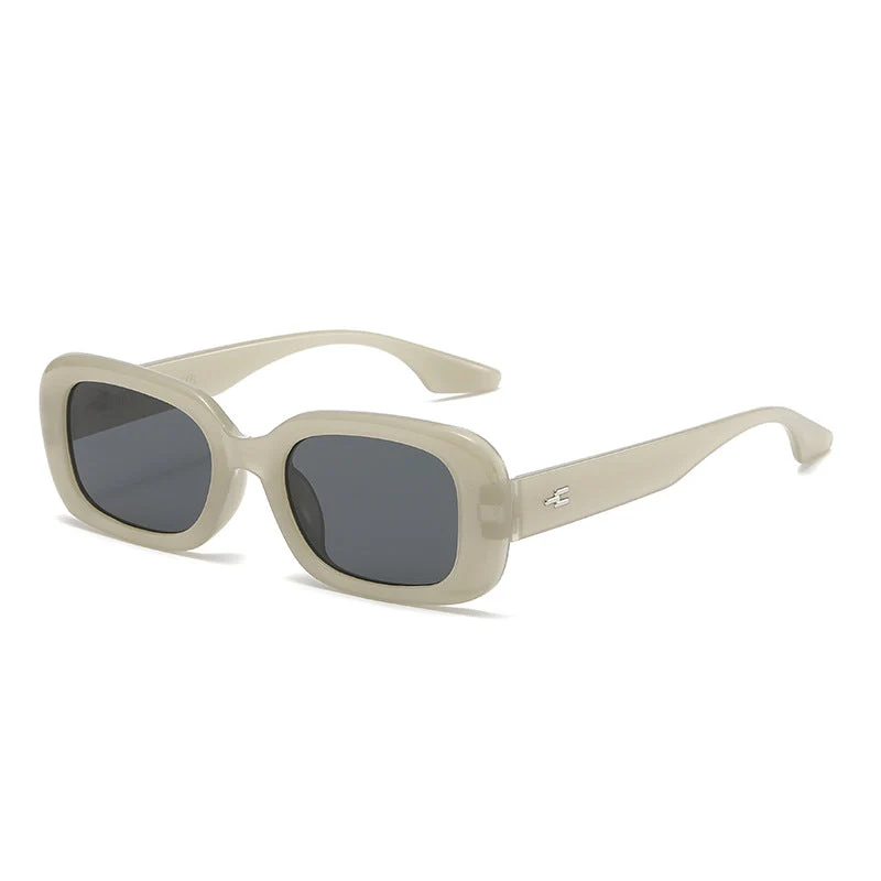 Dame moteriktig kvadratisk solbrille med bred ramme og UV-beskyttelse Luvikno