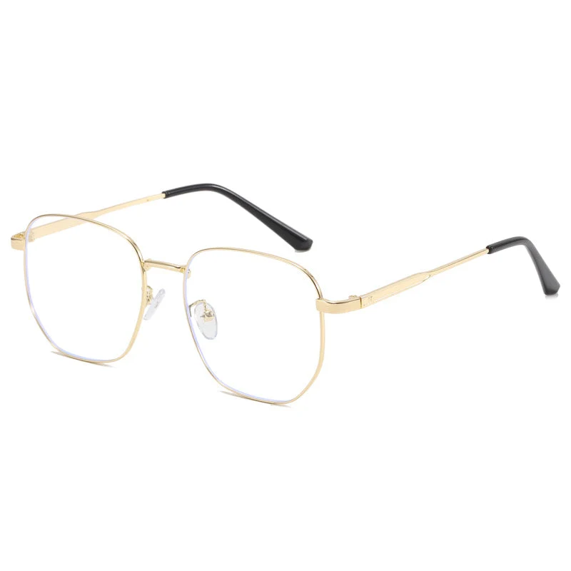 Dame moteriktig firkantet brille med lett metallramme Luvikno