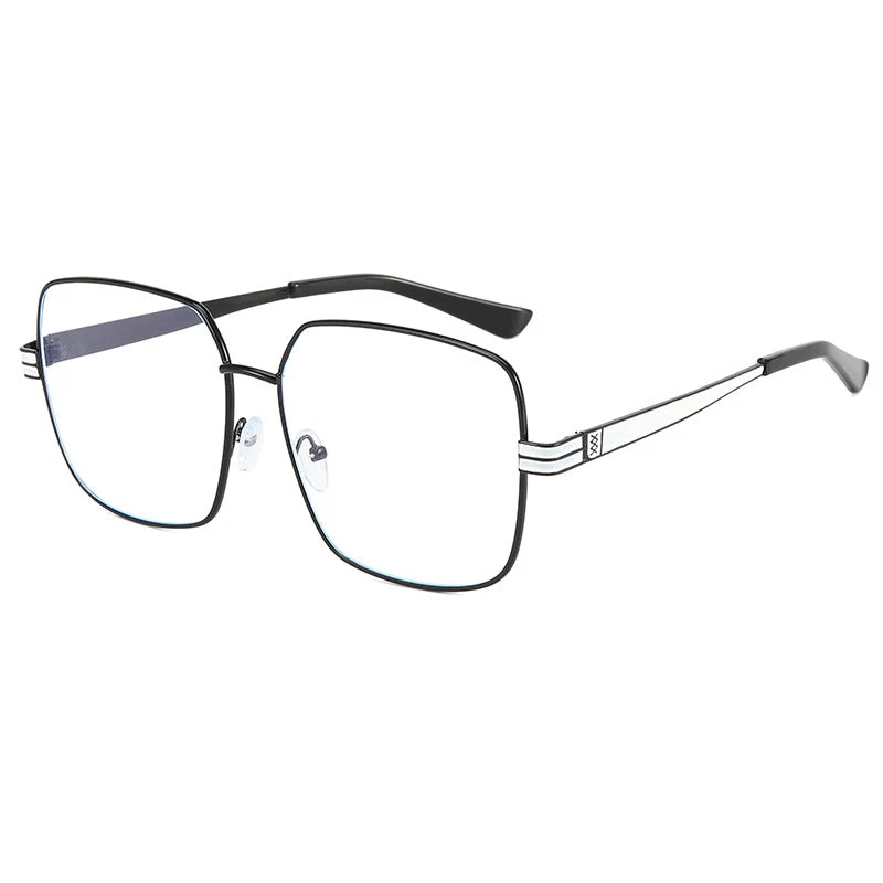 Dame moteriktig firkantet brille med filigran metallramme Luvikno