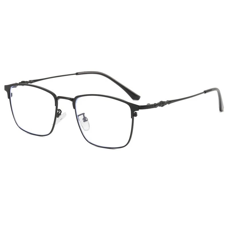 Dame moteriktig kvadratisk brille med elegant metallramme Luvikno