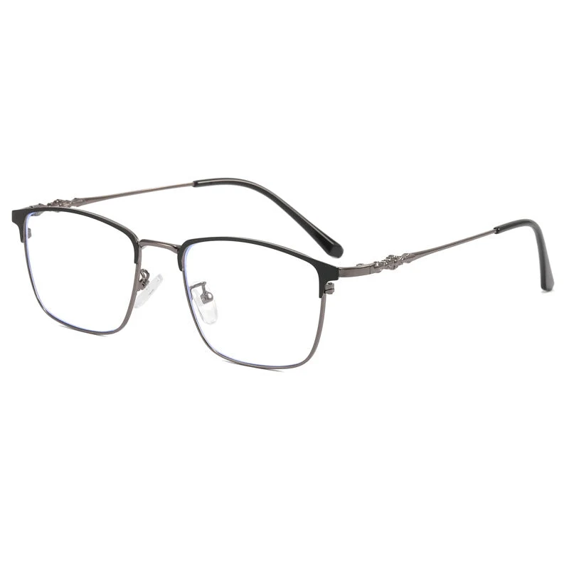 Dame moteriktig kvadratisk brille med elegant metallramme Luvikno