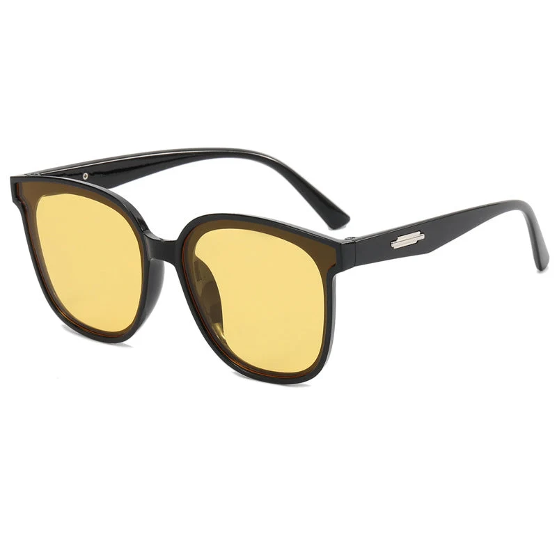 Dame moteriktig oversized solbrille med kombinert ramme Luvikno
