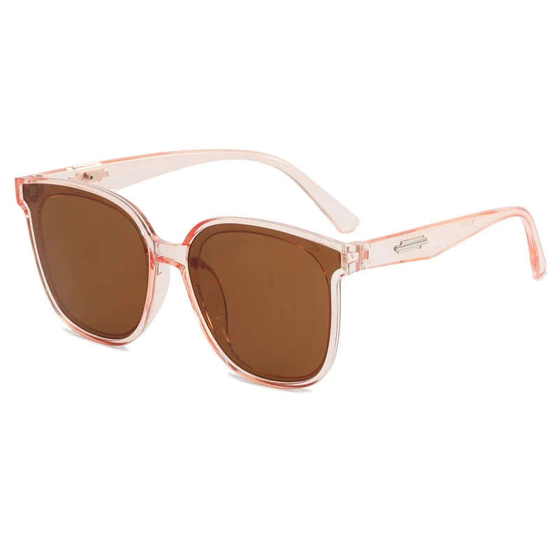 Dame moteriktig oversized solbrille med kombinert ramme Luvikno