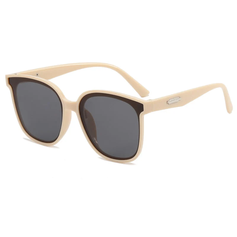 Dame moteriktig oversized solbrille med kombinert ramme Luvikno