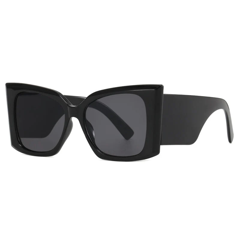 Damer moteriktig oversized solbrille med geometrisk ramme Luvikno