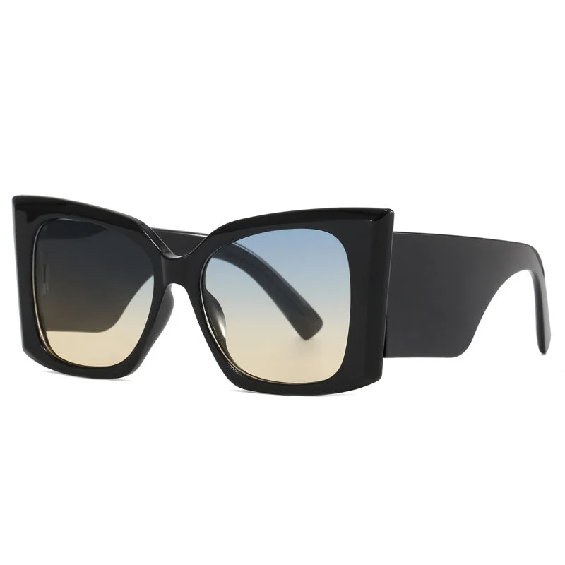 Damer moteriktig oversized solbrille med geometrisk ramme Luvikno
