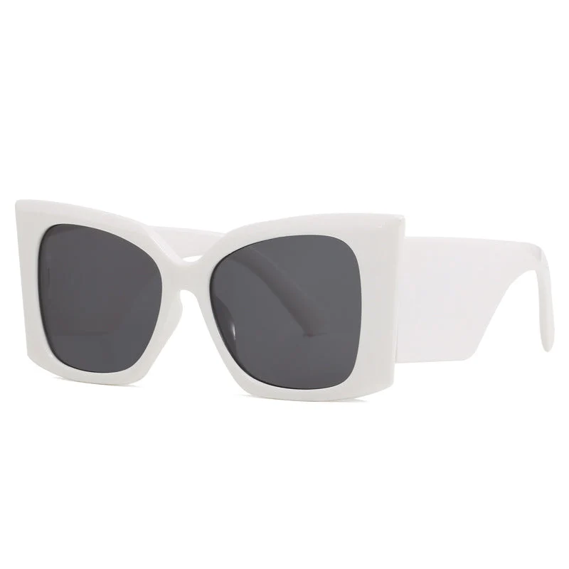 Damer moteriktig oversized solbrille med geometrisk ramme Luvikno