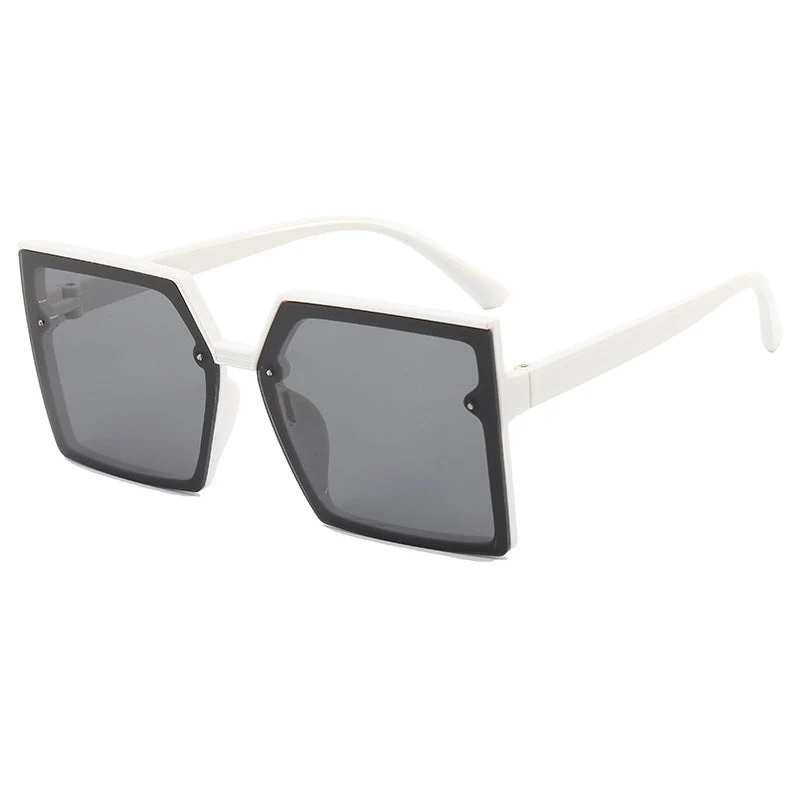 Damer moteriktige oversized solbriller med geometrisk design Luvikno