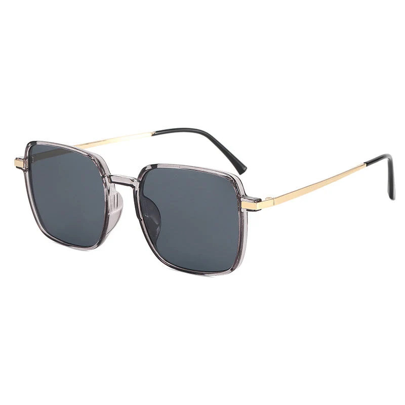 Dame moteriktig oversized solbrille med eksklusive metall-detaler Luvikno