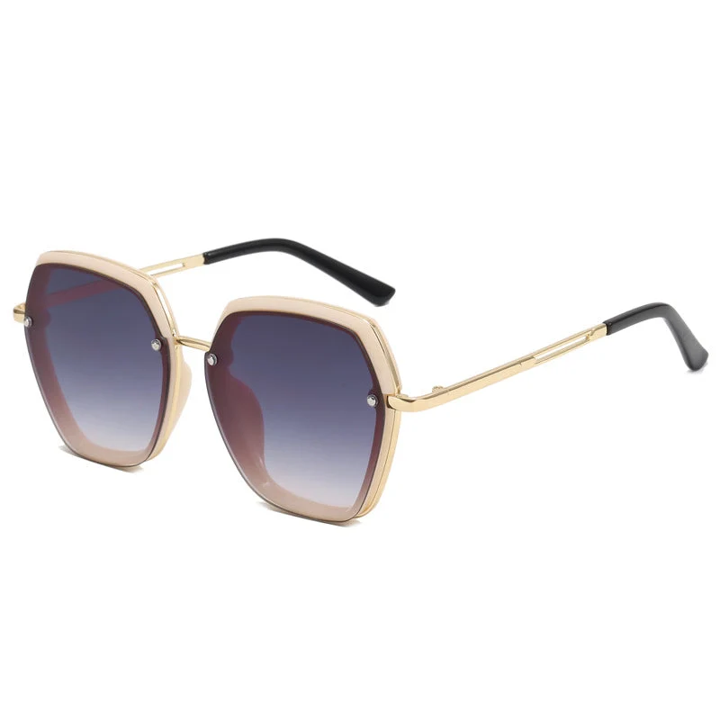 Dame Mote Oversized-solbriller med elegant rammestruktur Luvikno