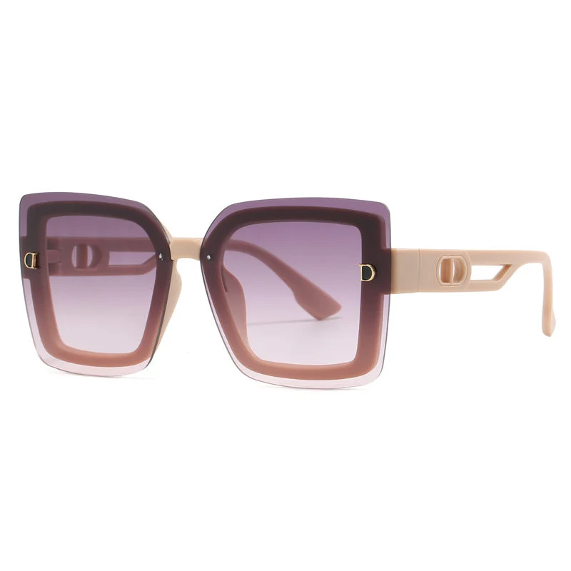 Dame moteriktig oversized solbrille i geometrisk design Luvikno
