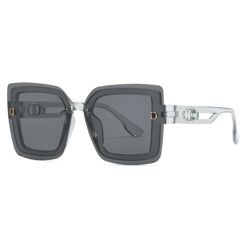 Dame moteriktig oversized solbrille i geometrisk design Luvikno