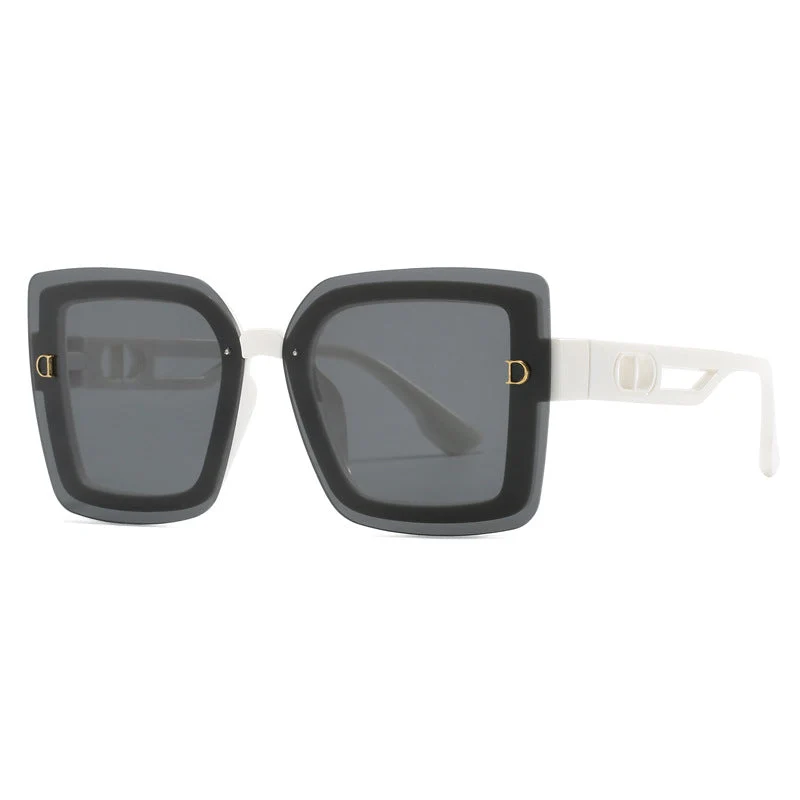 Dame moteriktig oversized solbrille i geometrisk design Luvikno