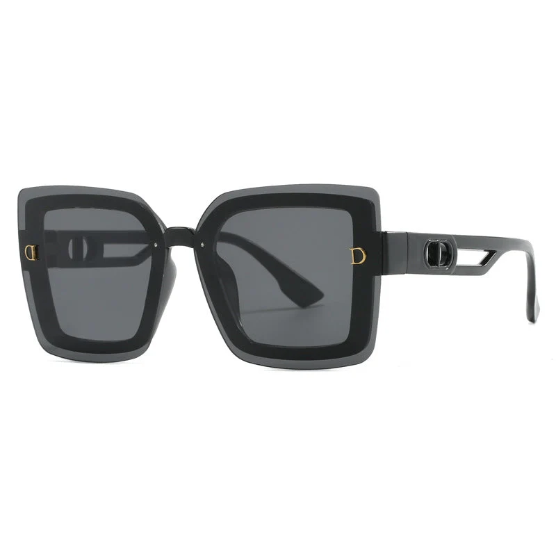 Dame moteriktig oversized solbrille i geometrisk design Luvikno