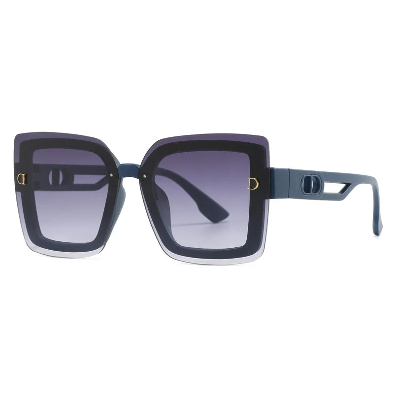 Dame moteriktig oversized solbrille i geometrisk design Luvikno