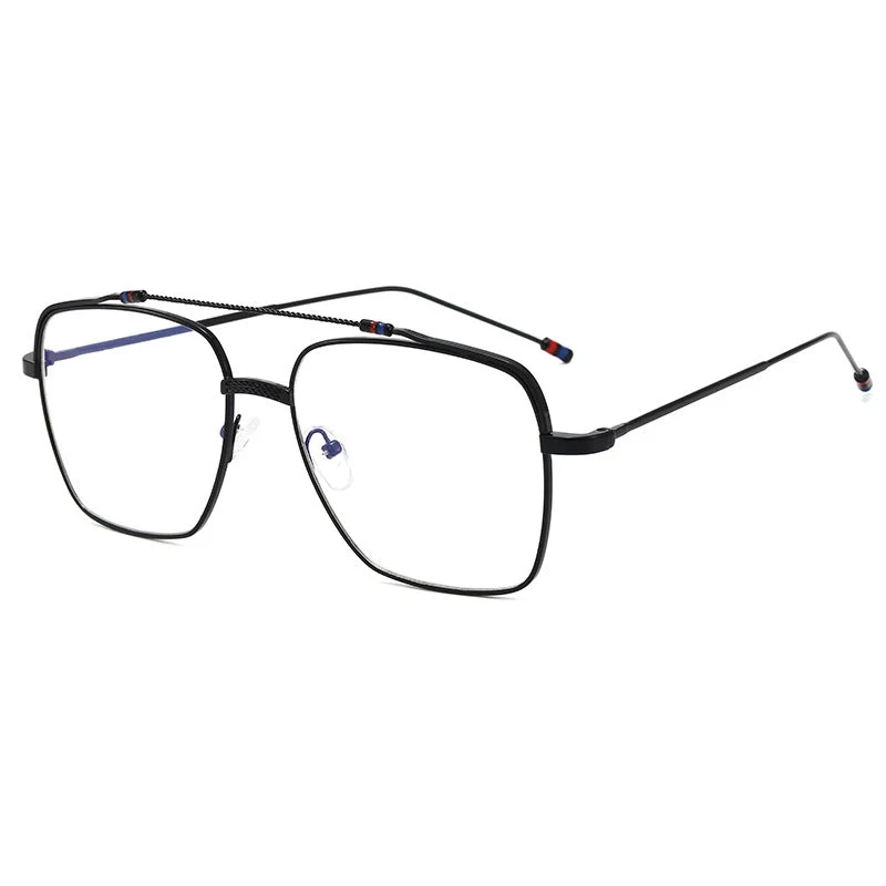 Dame moteriktig buet brille med smal metallramme Luvikno
