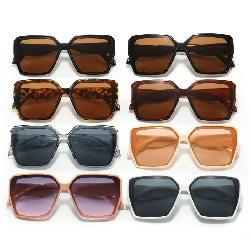 Dame moteriktig geometrisk solbrille i urban stil Luvikno