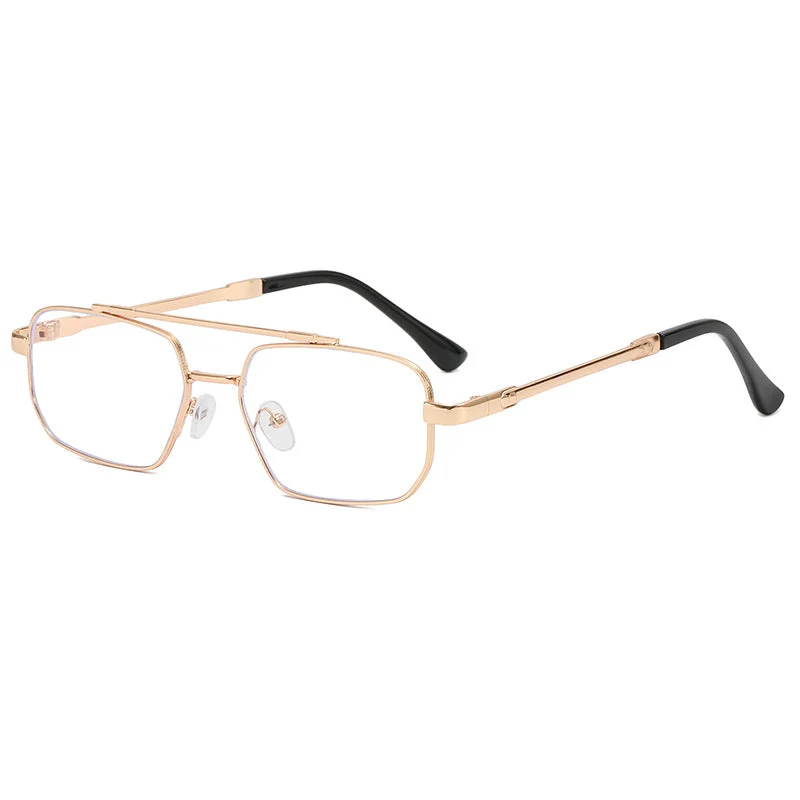 Dame moteriktig geometrisk brille med lett metallramme Luvikno