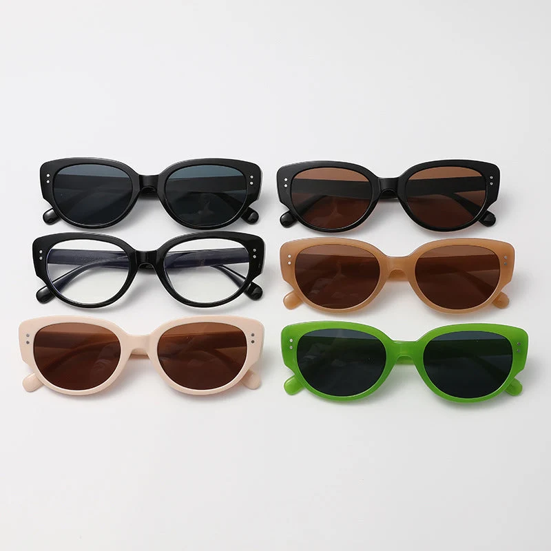 Dame moteriktig Cat-Eye briller med trendy tykke rammer Luvikno