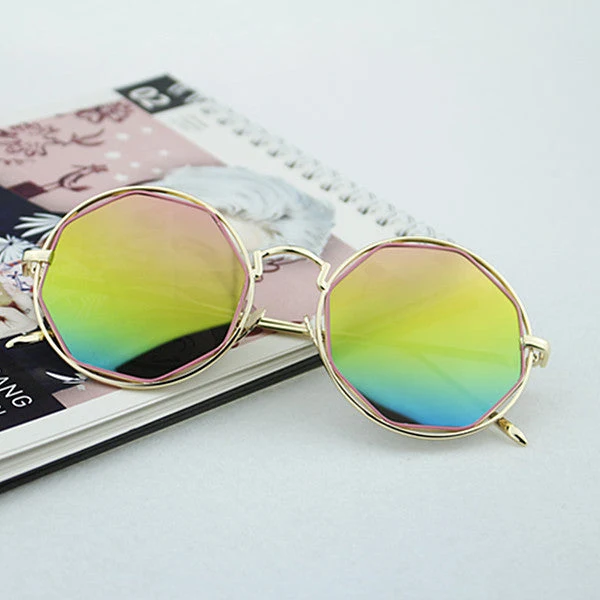 Dame Mote Åttekantet Solbrille med speilglass Luvikno