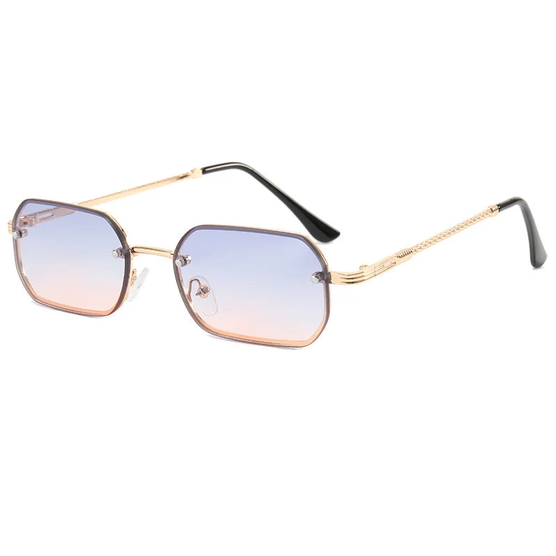 Damer moterikt Åttekantet solbrille med luksuriøs metallramme Luvikno