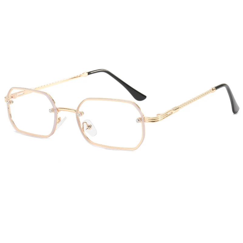 Damer moterikt Åttekantet solbrille med luksuriøs metallramme Luvikno