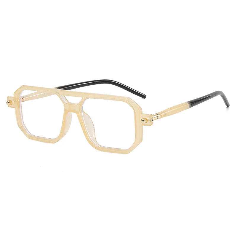 Dame modische Achteck solbrille Luvikno