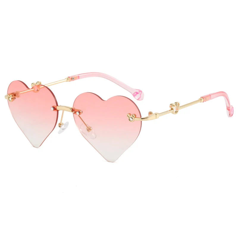 Dame hjerteformet solbrille med speilende linser Luvikno