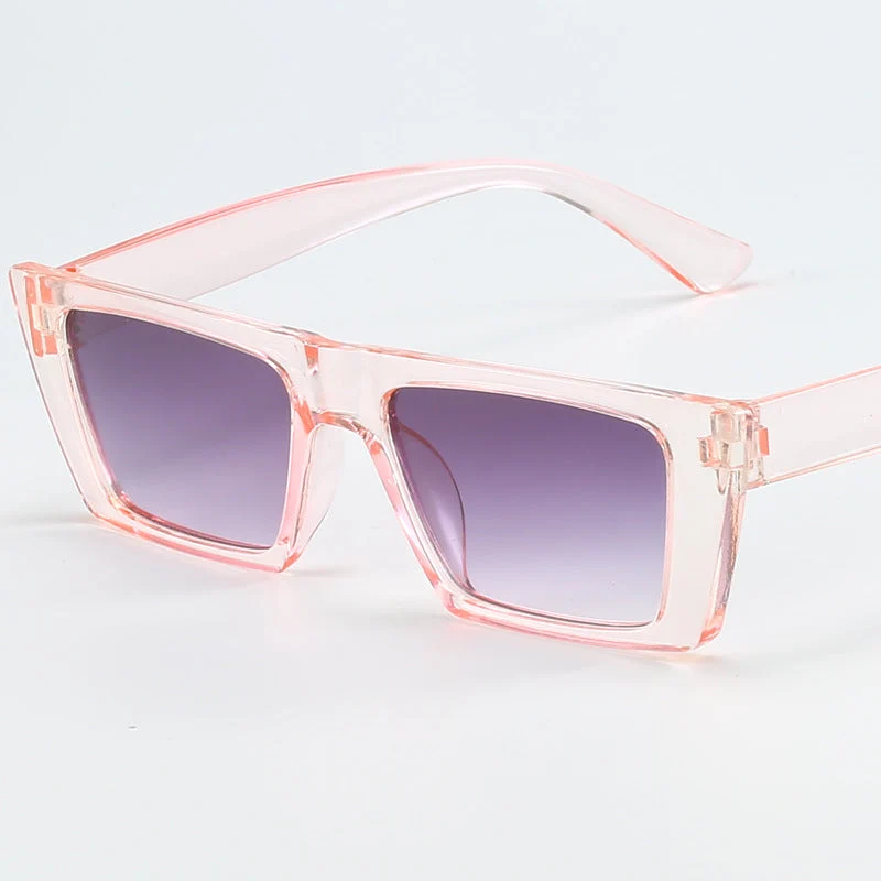Dame geometrisk solbrille med trendy, firkantet ramme Luvikno