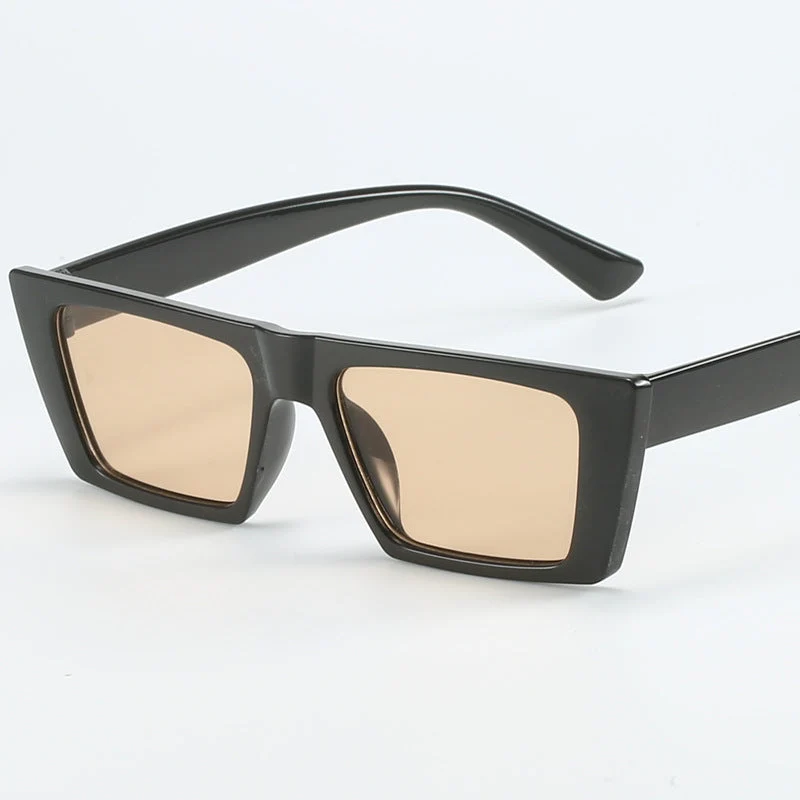 Dame geometrisk solbrille med trendy, firkantet ramme Luvikno