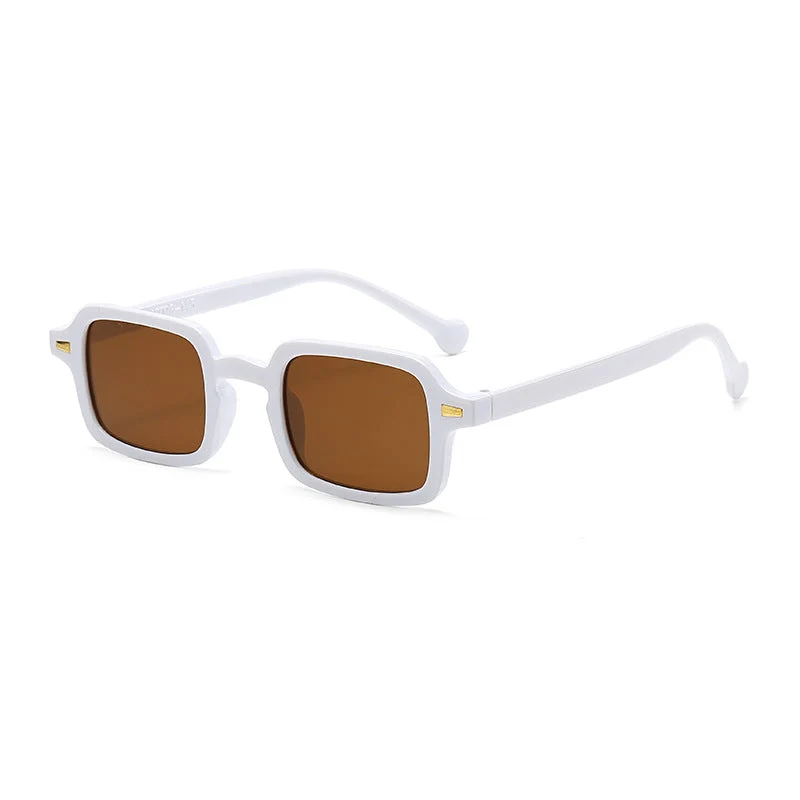 Dame geometrisk solbrille med trendy dyreprint Luvikno