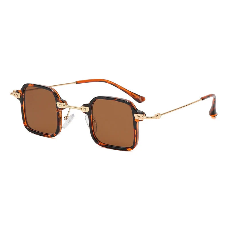 Dame geometrisk solbrille med stilfull metallramme Luvikno