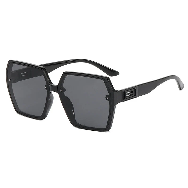 Damer Geometrisk Oversized Solbrille med moderne ramme Luvikno