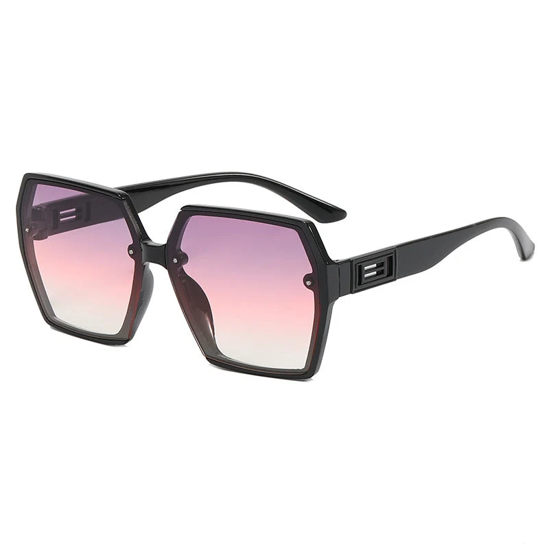Damer Geometrisk Oversized Solbrille med moderne ramme Luvikno