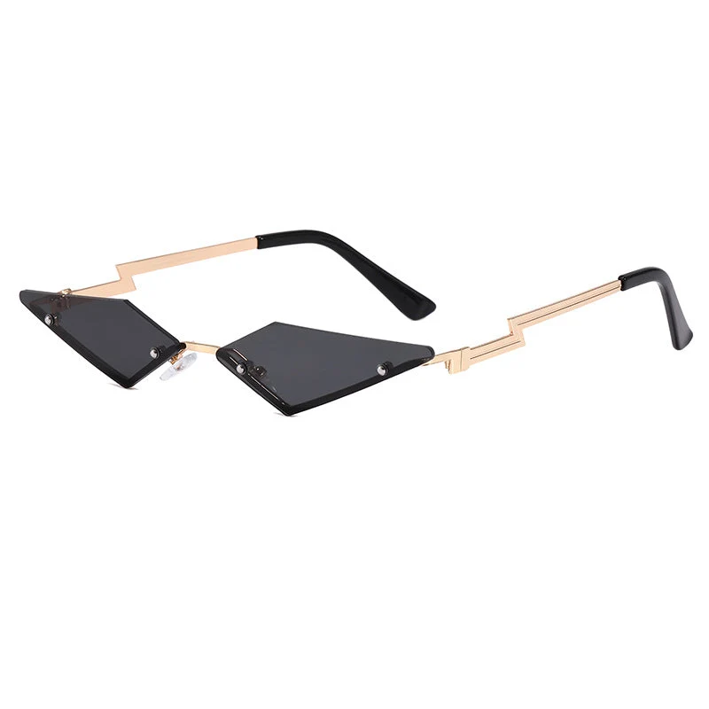 Dame geometrisk designer solbrille med innovativ ramme Luvikno