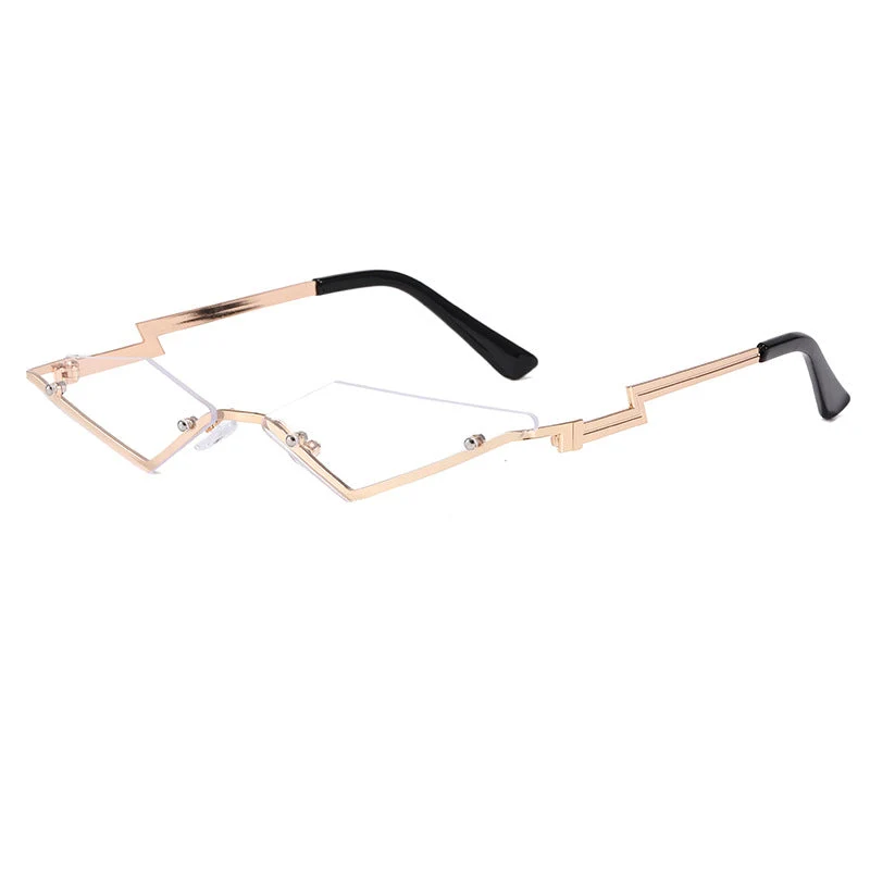 Dame geometrisk designer solbrille med innovativ ramme Luvikno